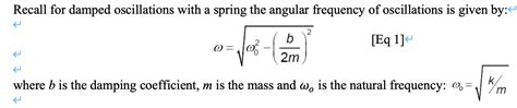 Solved Questions about calculating Damping | Chegg.com