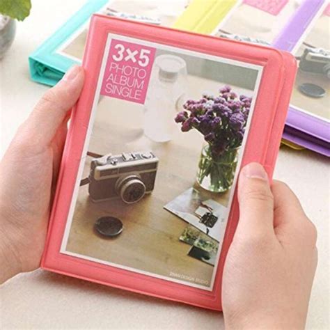 Jual Album Foto Size 3r (3x5 Inch) 32 Slot Colorful Korea Photo Album 2nan - Coral Pink Di ...