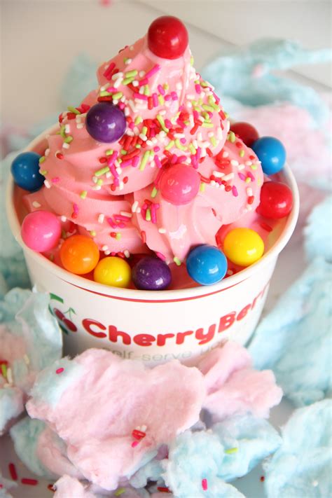Frozen Yogurt With Candy Toppings
