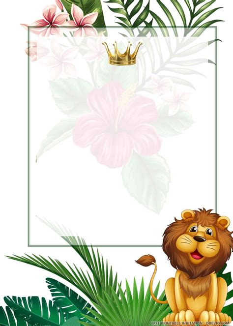 (FREE PRINTABLE) – Simba Lion King Birthday Invitation Templates | DREVIO Tiger Birthday, Lion ...