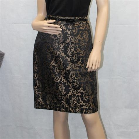 Worthington | Skirts | Nwt Worthington Black Metallic Gold Pencil Skirt ...