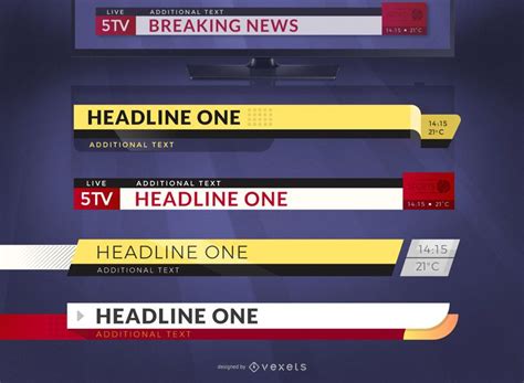 Breaking news headlines graphic template set #AD , #SPONSORED, #ad, #headlines, #set, #template ...