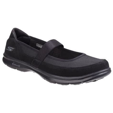 Skechers Womens Black Go Step - Snap Mary Jane Walking Shoes SK14325