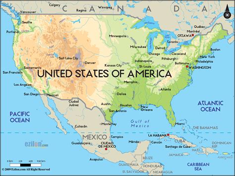 North America Map With States And Cities