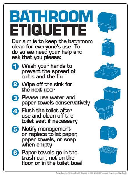 Work Etiquette Quotes. QuotesGram | Bathroom etiquette, Work etiquette ...