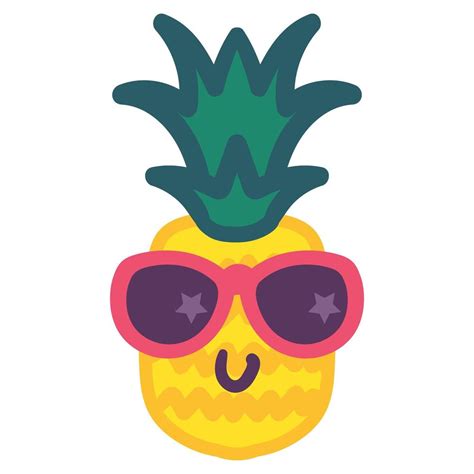 Stylish pineapple emoji hand drawn illustration 4818772 Vector Art at ...