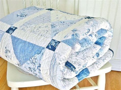 Twin Quilt Shabby Chic HANDMADE Patchwork Twin Bed Quilt Blue | Etsy | Shabby chic quilts, Twin ...