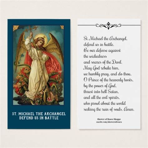 St. Michael the Archangel Prayer Holy Card | Zazzle.com