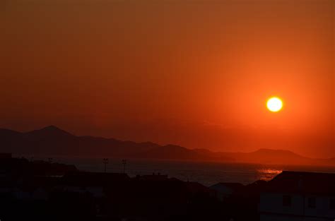 1920x1080 resolution | silhouette of mountain during suntset HD ...