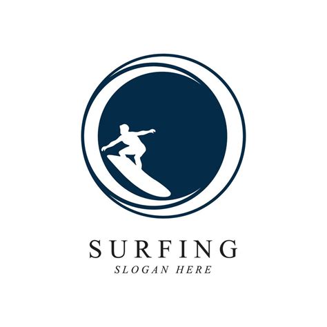 surfing logo vector template design 12164371 Vector Art at Vecteezy