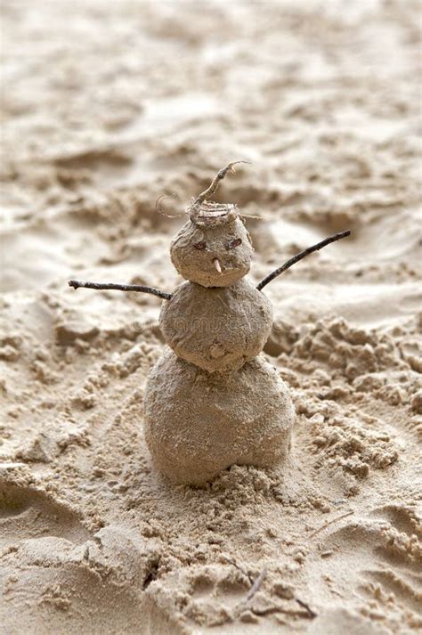 Snowman made of sand. stock image. Image of shore, noel - 32867897