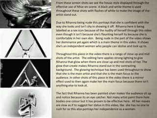 Rihanna- Umbrella music video analysis | PPT