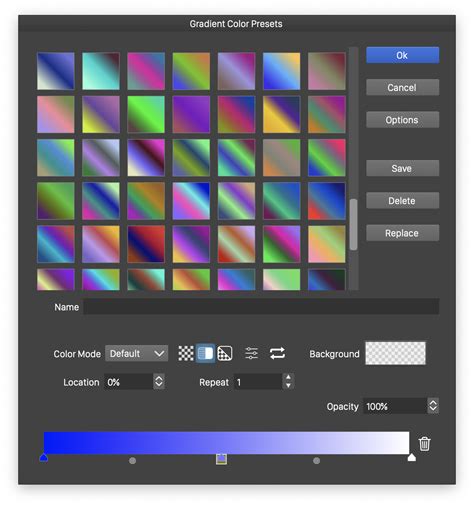 Gradient Color Palette For Blender