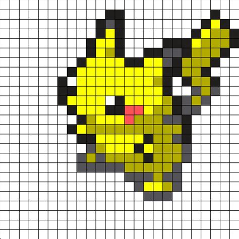 Pikachu Pixel Art Template