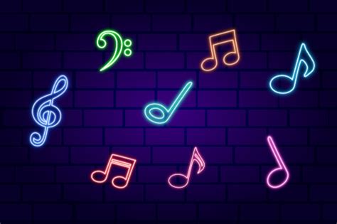 Neon Musical Notes Graphic by Yaroslav Matveev · Creative Fabrica