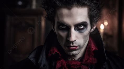 Vampire Young Man With Red Dress And Black Eye Makeup Background, Pictures Of Real Vampires ...