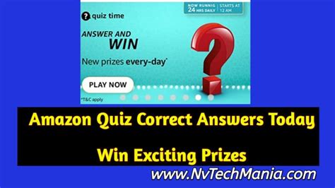 Amazon Quiz Answers Today – 20 Sep 2024 – Win ₹50 - NvTechMania