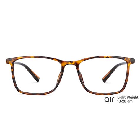 Brown Tortoise Gold Brown Orange Full Rim Rectangle Lenskart Air Classic LA E13642-C2 Eyeglasses ...