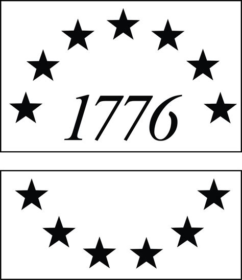 1776 Flag Stencil 13 Star Union Betsy Ross Flag Stars | Etsy