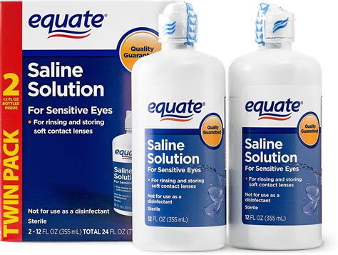 Equate Saline Solution, Contact Lens Solution for Sensitive Eyes Twin ...