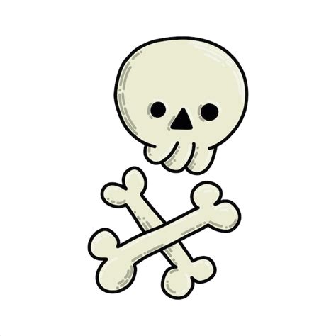 Premium Vector | Cute skeleton skull and bones funny drawing cartoons 30s halloween holiday