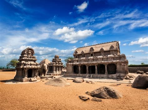 Premium Photo | Five rathas. mahabalipuram, tamil nadu, south india