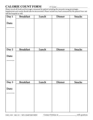 53 Printable Food Calorie Chart Forms and Templates - Fillable Samples ...