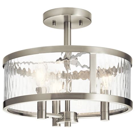 Kichler Marita 13-in Brushed Nickel Coastal Incandescent Semi-Flush Mount Light in the Flush ...