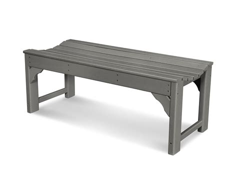 Polywood Traditional Garden 48" Backless Bench Furniture Outdoor Living Benches