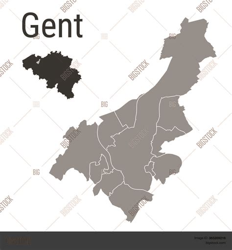 Gent Map Ghent Vector & Photo (Free Trial) | Bigstock