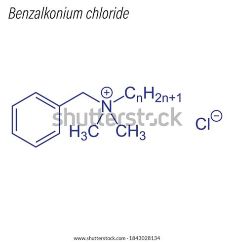 Skeletal Formula Benzalkonium Chloride Antimicrobial Chemical Stock ...