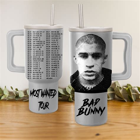 Bad Bunny Music Custom Stanley Quencher 40oz Stainless Steel - Merchidea