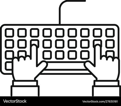 Keyboard typing icon outline style Royalty Free Vector Image