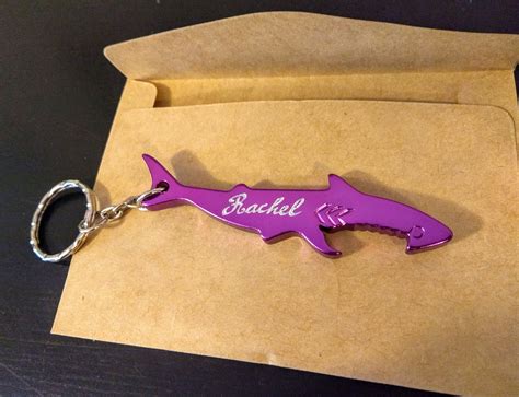 Personalised Shark Keyrings Engraved by Hand Bottle Opener | Etsy