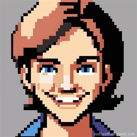 Pixel Art: Side Profile Smiling Person | Stable Diffusion Online