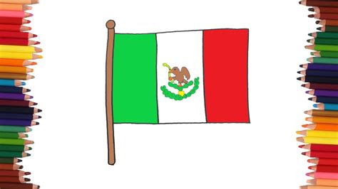 How to draw the flag of mexico - YouTube