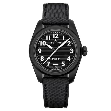 Zenith Pilot Ceramic Automatic Watch | 40 mm, Black Dial | 49.4000.3620/21.I001 | Loupe