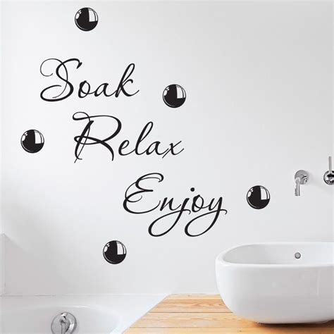 Bathroom wall sticker soak relax enjoy vinyl decal bubbles quote w112 ...