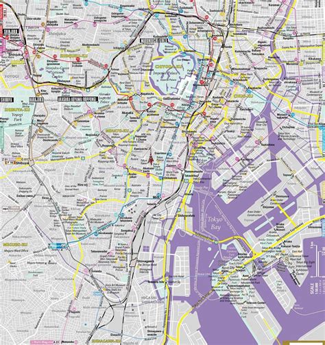 Tokyo downtown map - Downtown Tokyo map (Kantō - Japan)