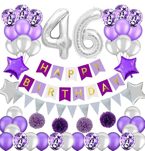 Buy Colorpartyland Purple and Silver Birthday Decorations Set-Purple ...