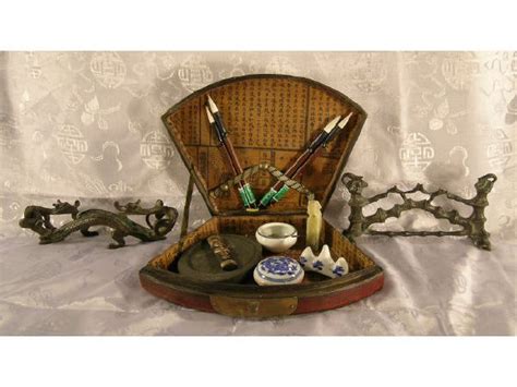 Chinese Bronze Brush Rests, Calligraphy Set - Nov 11, 2006 | Old Hat Auctions in TX ...