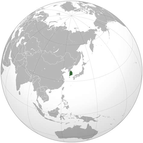 Location of the South Korea in the World Map