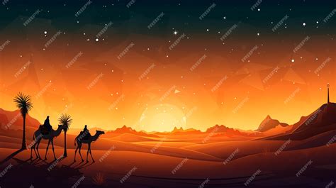 Premium Photo | Camels in the desert