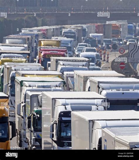 Traffic jam on a highway Stock Photo - Alamy