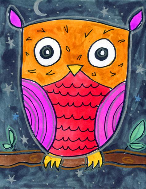 How to Draw an Owl - Art Projects for Kids