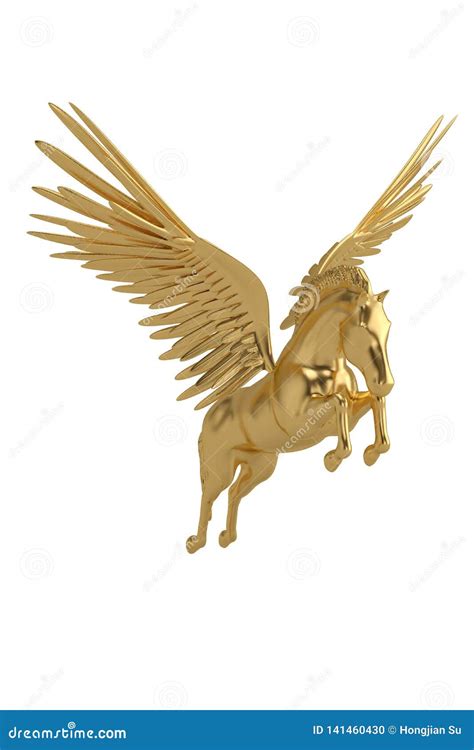 Pegasus Majestic Mythical Greek Winged Horse Isolated on White Background. 3D Illustration Stock ...