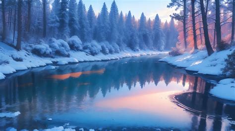 Premium AI Image | Beautiful winter forest for wallpaper