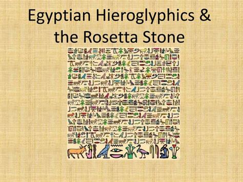 PPT - Egyptian Hieroglyphics & the Rosetta Stone PowerPoint ...