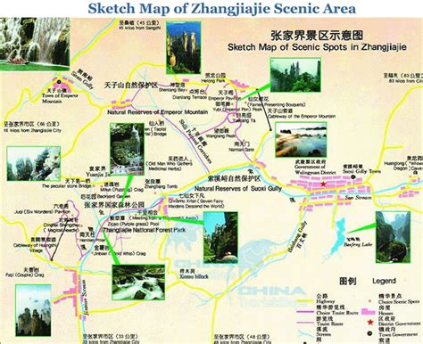 Zhangjiajie And Wulingyuan Scenic Area Maps - Wulingyuan travel tips ...