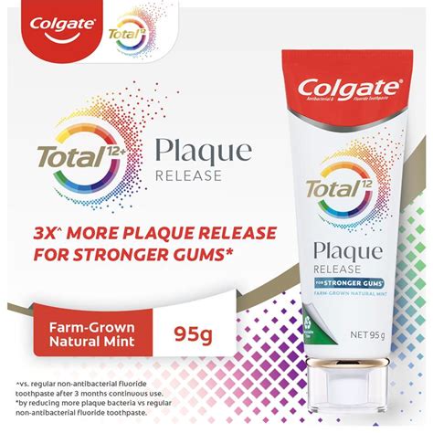 Buy Colgate Toothpaste Total Plaque Release Farm-Grown Mint 95g Online at ePharmacy®